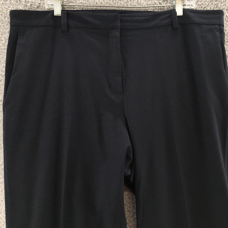 Pantalones de vestir DKNY para mujer 16 (40x30 real) azul tiro alto bolsillo lateral delantero plano Foto 2 de 4