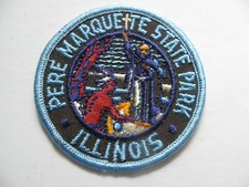 PERE MARQUETE MARQUETTE STATE PARK ILLINOIS IL 3" SEW ON EMBROIDERED PATCH