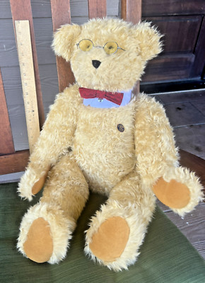 PROFESSOR TWIGGLY BEAR Knickerbocker 24'' LARGE Plush Stuffed Animal w Bag VTG
