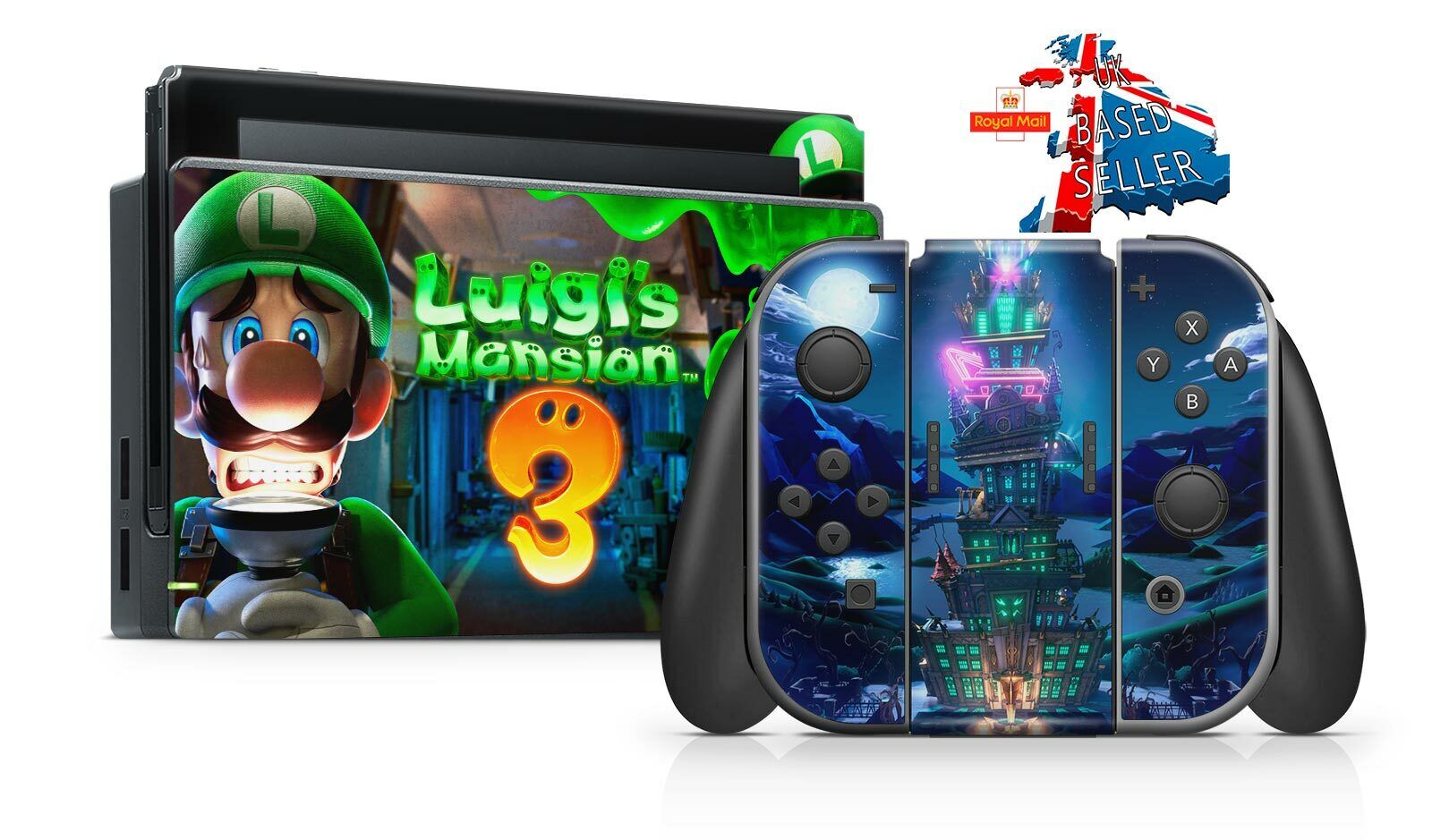 Luigi's Mansion 3 Game Skin for Nintendo Switch Console and Dock