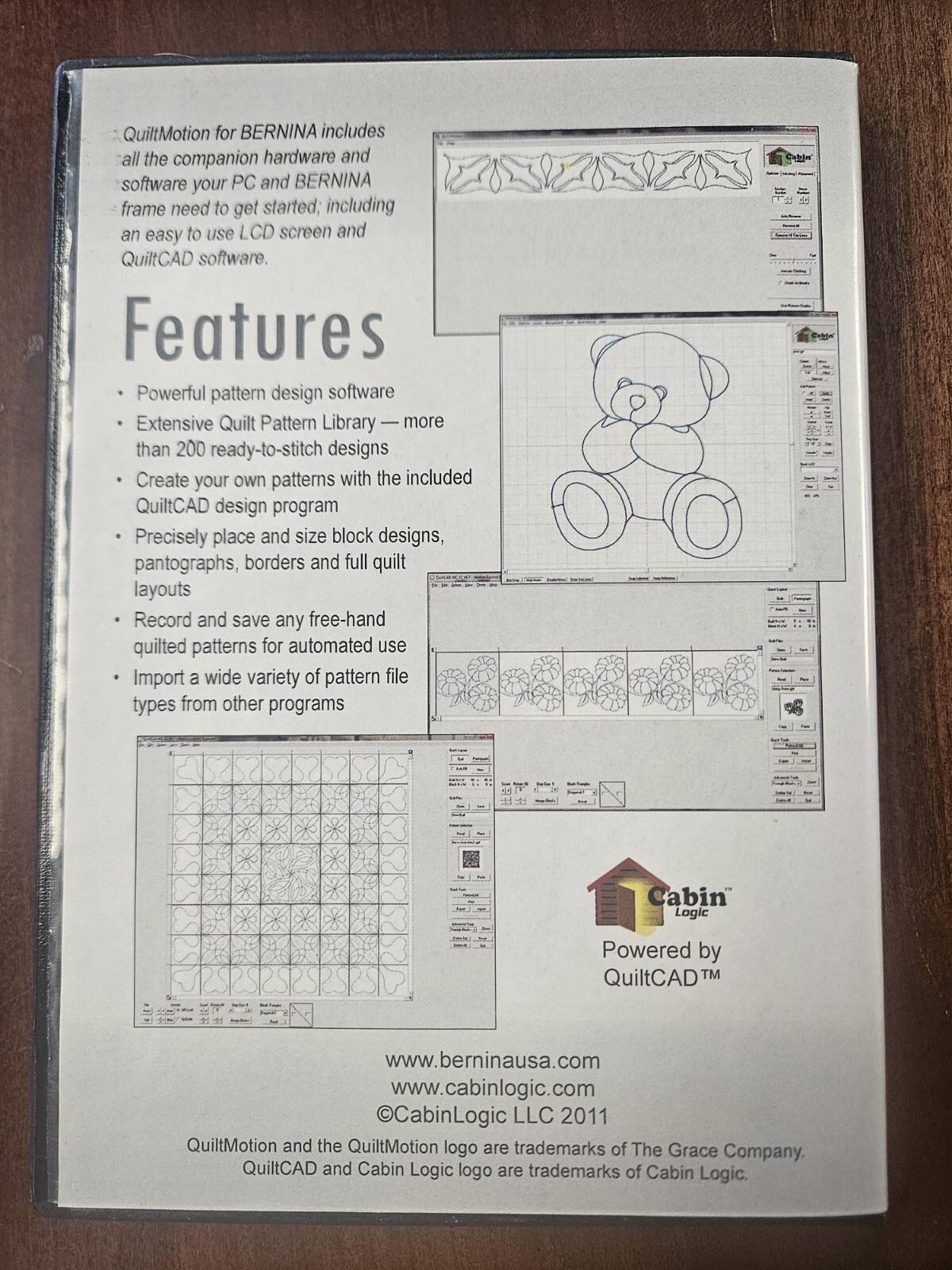 QUILT MOTION FOR BERNINA Software CD & Video Tutorial DVD sewing