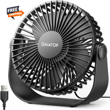 USB Desk Fan, 3 Speeds with Strong Airflow, 5.5 Inch Quiet Small Portable Table