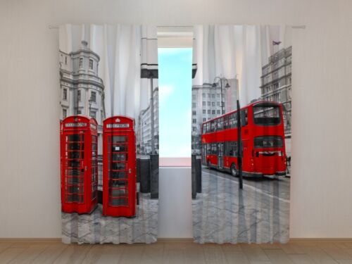 Window Curtain London Bus Wellmira Custom Made 3D Printed City - Picture 1 of 12
