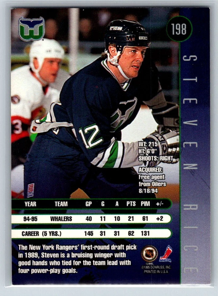 1995-96 Leaf #198 Steven Rice - Image 2 of 2