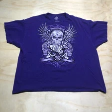 Vintage ODM Purple Skull Tee T-Shirt Grunge Goth Men’s 3XL