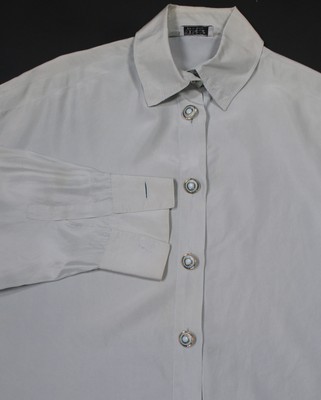 versace silk button up