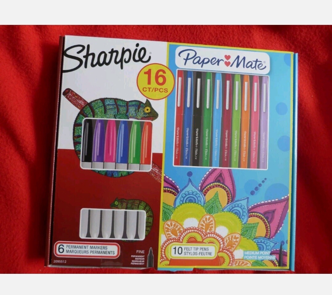 Sharpie + Papermate 16 Marker + Felt Pen Stationery Gift Box Set | Ebay