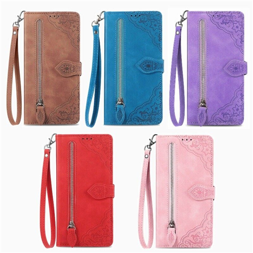 For Samsung S25 S24 FE Ultra S23 Plus S22 S21 Zip Wallet Case Flip Leather Cover - Bild 14 von 20