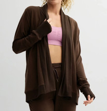 Tek Gear Women s Birk Brown French Terry Wrap/Cardigan WT34A254RS Sizes M/L/XL