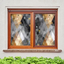 3D Hazy Graphics A211 Window Film Print Sticker Cling Stained Glass UV Zoe