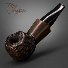 Mr. Brog HAND MADE WOODEN SMOKING PIPE TOBACCO 52  Scoot Black Rustic PEAR + BOX