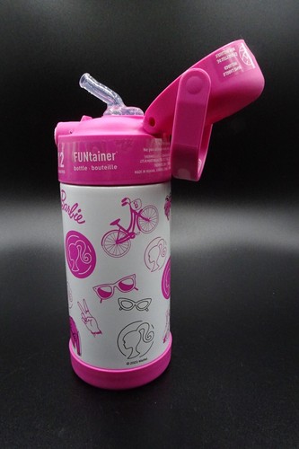 Thermos Kids Mattel Barbie Pink & White Stainless Steel FUNtainer 12oz/355 ml - Picture 7 of 24