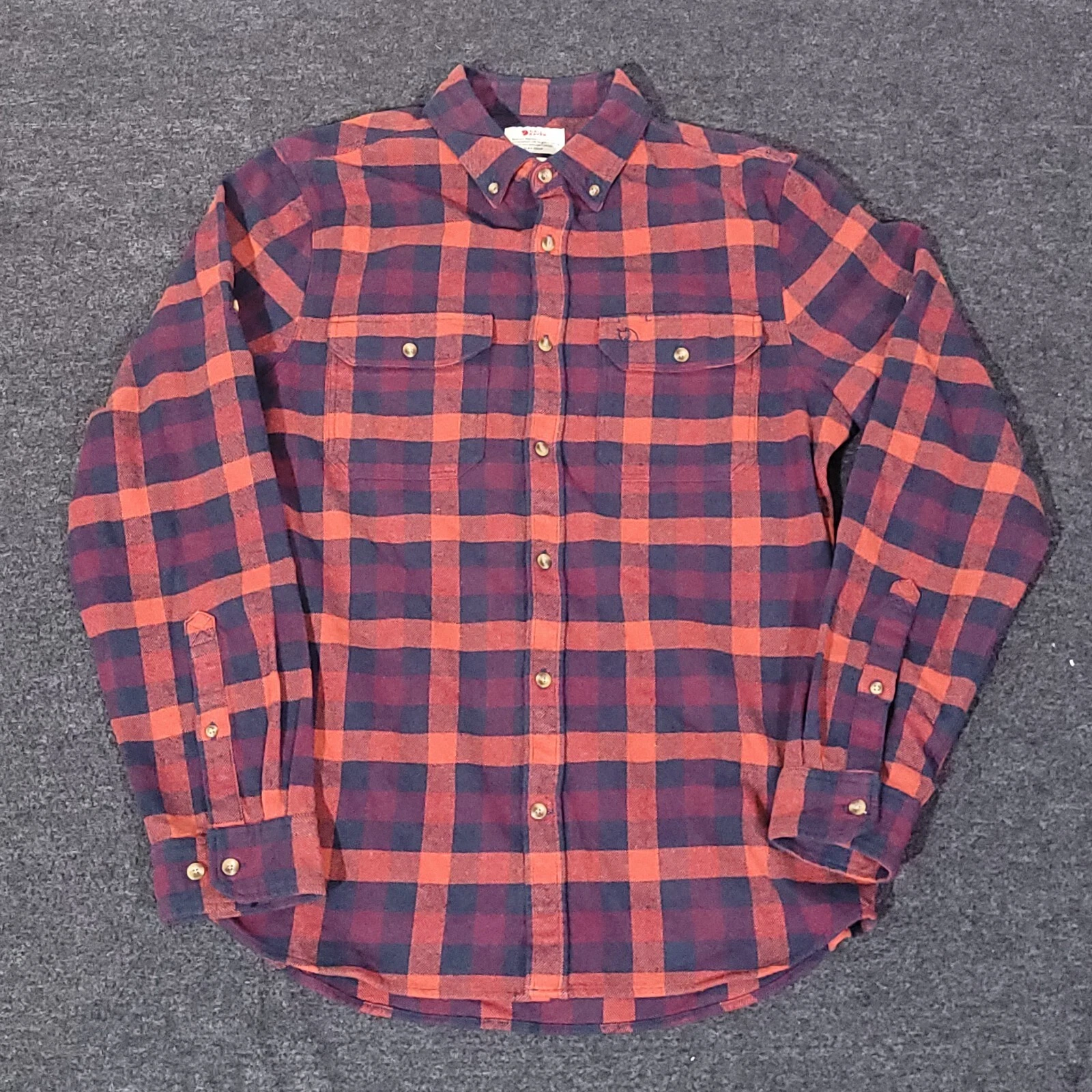 fjallraven flannel slim fit roll tab sleeve outdoor shirt