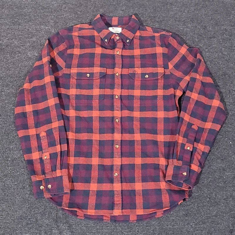 fjallraven flannel slim fit roll tab sleeve outdoor shirt