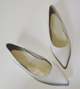 white pointed toe flats