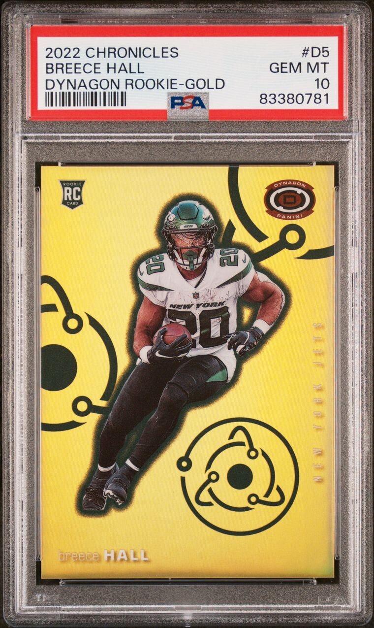 Breece Hall Panini Chronicles Dynagon Rookies #D5 Gold