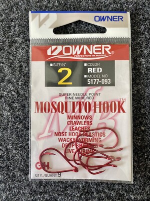 Owner 5177-093 Mosquito Octopus Hook Size 2 Needle Point Forged