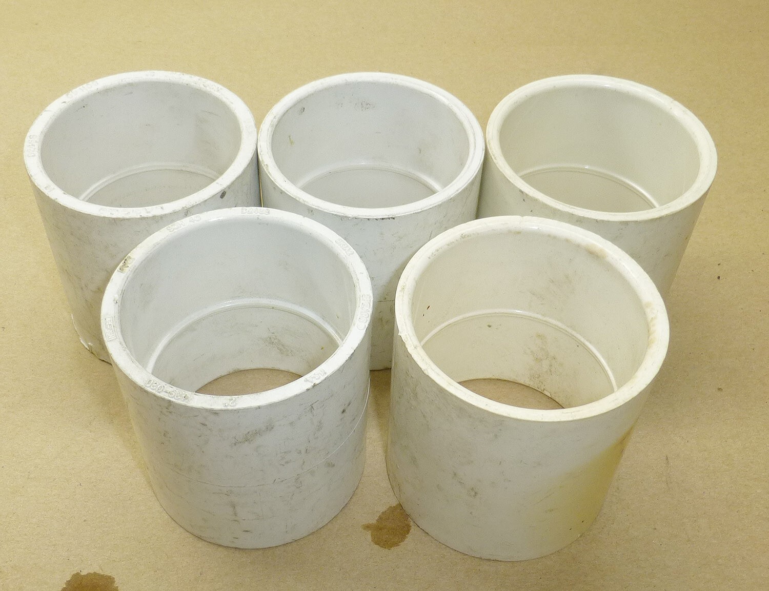 Lot of 5 - 2" straight slip coupler PVC Fitting Schedule 40