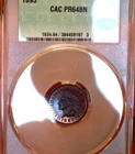 INDIAN CENT 1893  CAC PR 64 UNDER GRADE COLORFUL TONED WOW COIN MONSTER