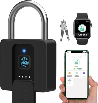 Fingerprint Padlock,Bluetooth Key with Fingerprint, Waterproof Combination Lock