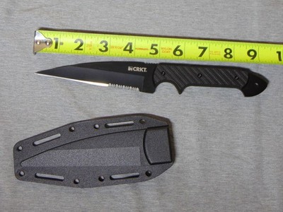 CRKT Dragon 2010KNS Crawford Kasper Design Black Fixed Knife W/ Sheath New Box