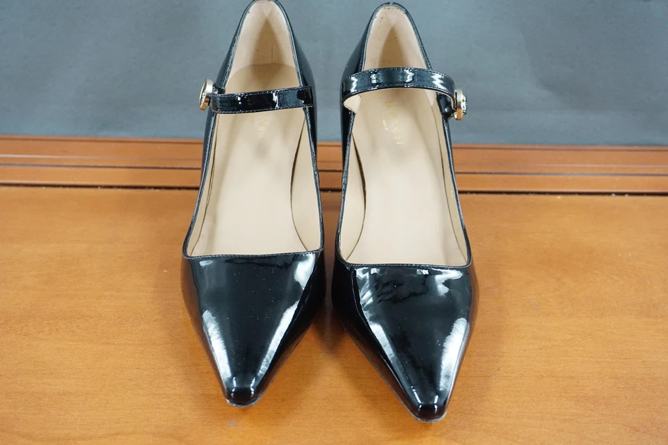 LK Bennett Camille Heels Womens 8 US Black Patent Leather Buckle Mary Jane Pumps - Image 2 of 4