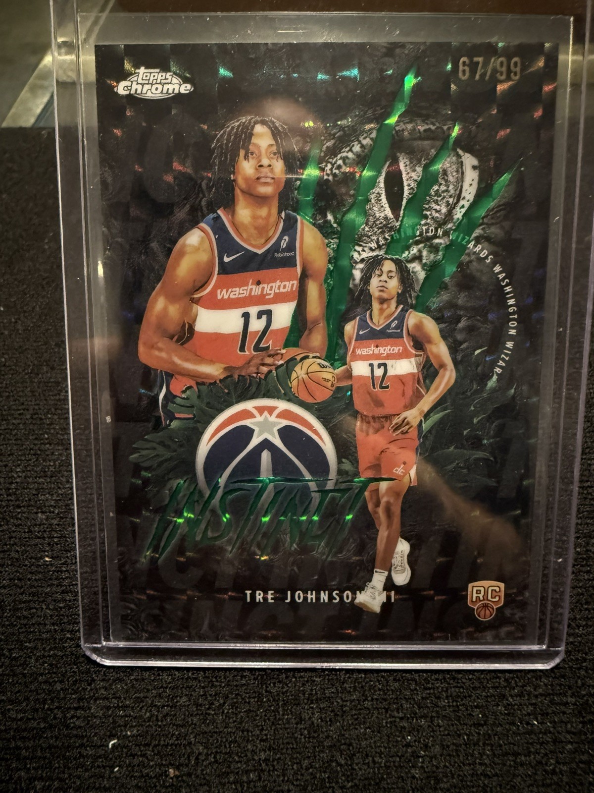 TRE JOHNSON III 2025-26 TOPPS CHROME INSTINCT ROOKIE GREEN GEO RC /99 Q5692