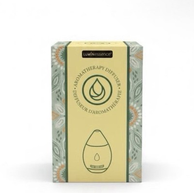 LuminEssence Battery Powered Aromatherapy Essential Oil Diffuser White Gray