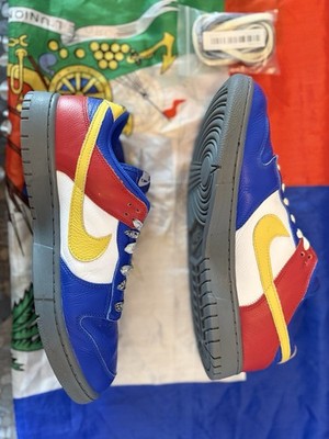 Nike Dunk Low Haiti Flag Custom Red Blue Yellow Men s Sneakers Rare DS New