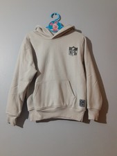 NFL Kids Hoodie Cream Beige Long Sleeve Size 8 Sports Football Unisex