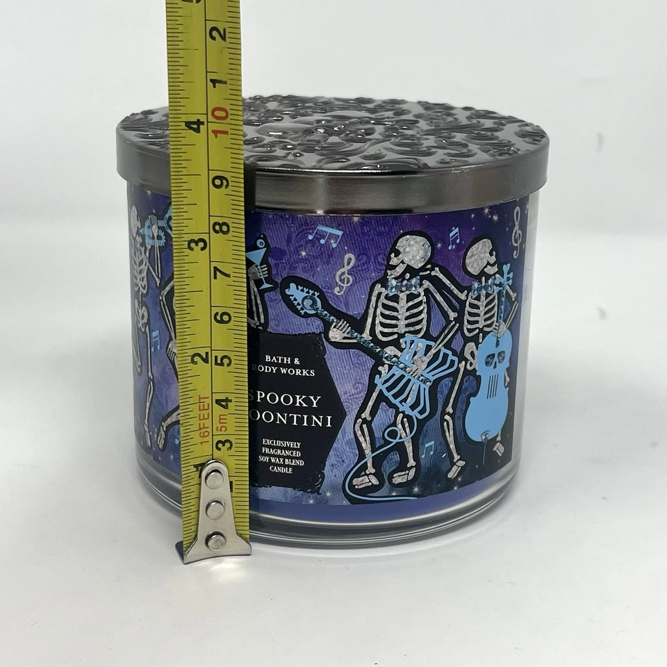 Bath & Body Works Spooky Moontini 3-Wick Jar Candle 14.5 oz Halloween Skeletons - Image 4 of 4