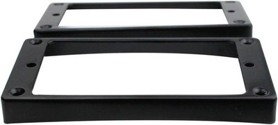 Guyker Curved Bottom Metal Humbucker Pickup Mounting Ring Set - Black - 2 