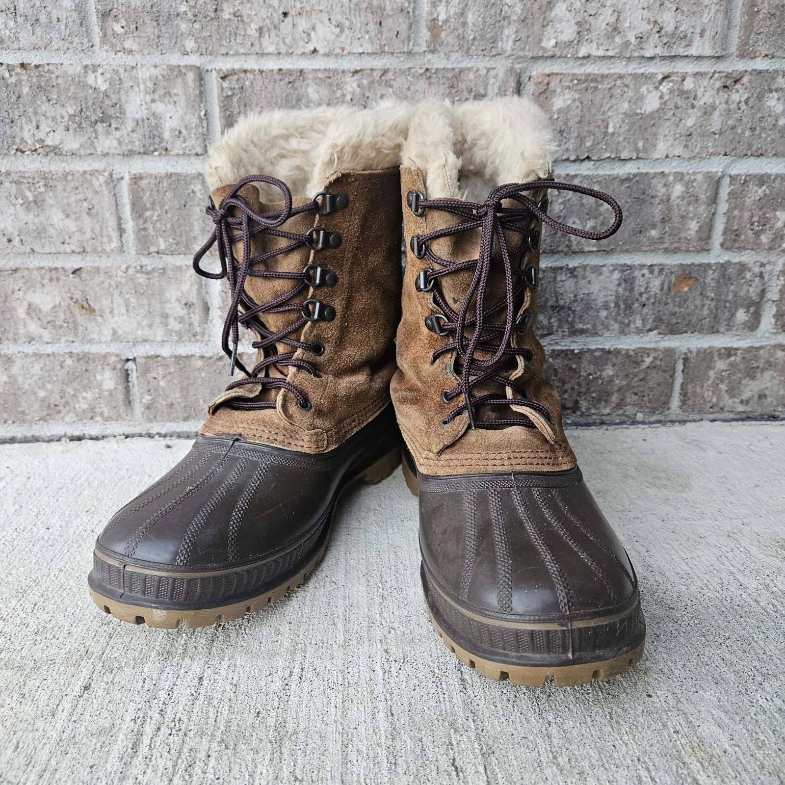 Sorel leather snow boots Steel Shank, Wool Inserts sz 9 men's duck boots