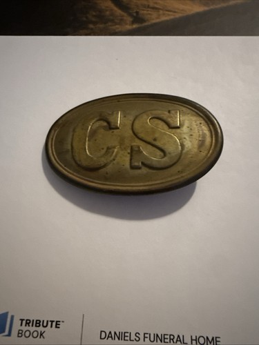 Civil War “CS” Oval Belt Buckle Confederate States Metal Replica Collectable🇺🇸