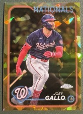 Joey Gallo 2024 Topps Chrome Gold Sapphire Refractor Nationals Rangers #/50