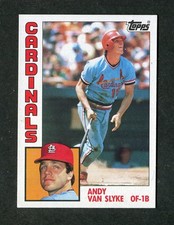 Andy Van Slyke Cardinals MLB Baseball Rookie Card #206 RC 1984 Topps Set Break
