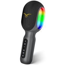 Micr fono inal mbrico Bluetooth para karaoke, altavoz port til 5 en 1, luces RGB