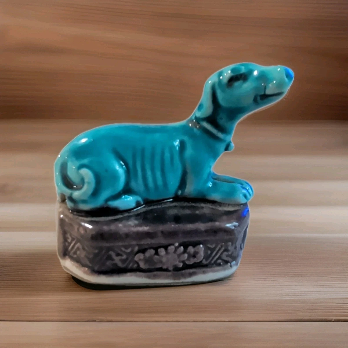 Blue 1900-1940 Antique Chinese Foo Dog Statues & Figurines for