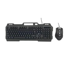 Gaming Keyboard and Mouse Combo, Wired RGB Backlit Mechanical Feel Keyboard w...