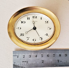 Vintage 1960s Swiza 8 Days Small Brass Oval Swiss Bedside Clock Spares or Repair