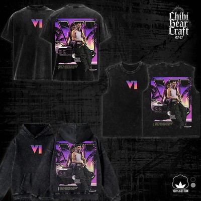GTA Vice City Neon Sunset Vintage Oversized Graphic T-Shirt Gamer Tee