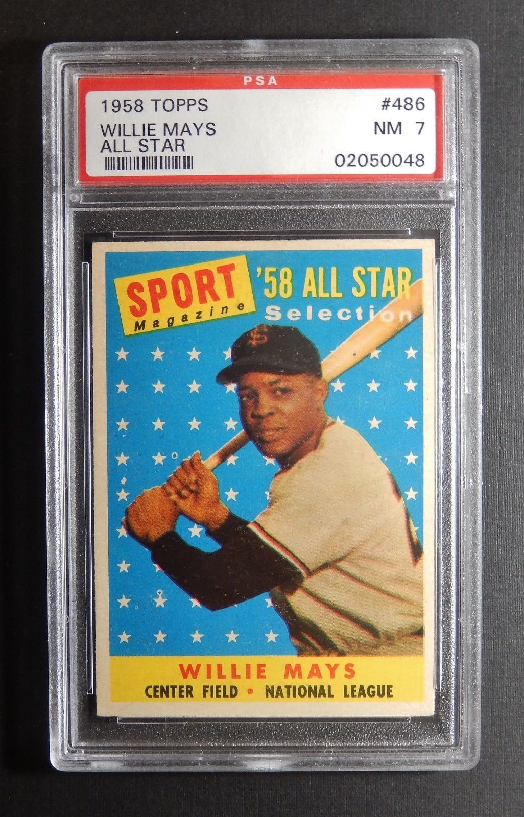 1958 Topps 486 Willie Mays All Star - PSA 7