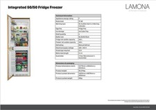 Howdens Lamona 50/50 LAM6201 Integrated Frost Free Full Height Fridge Freezer
