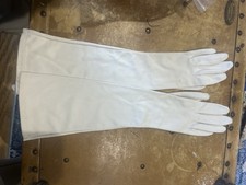 Vintage CRESCENDOE Caresse Formal Nylon Elbow Length Gloves Off-White Womens 6