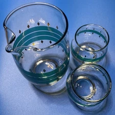 Vintage Libbey San Juan Cocktail Barware Set Cocktails for Two Pitcher & Glasses