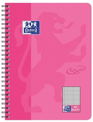 Oxford Collegeblock Touch B5 kariert 80 Blatt rosa