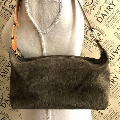 CELINE C MACADAM SUEDE ONE SHOULDER BAG