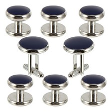 8 Pcs Copper Cuff Links Set French Style Shirt Studs Cufflink Men