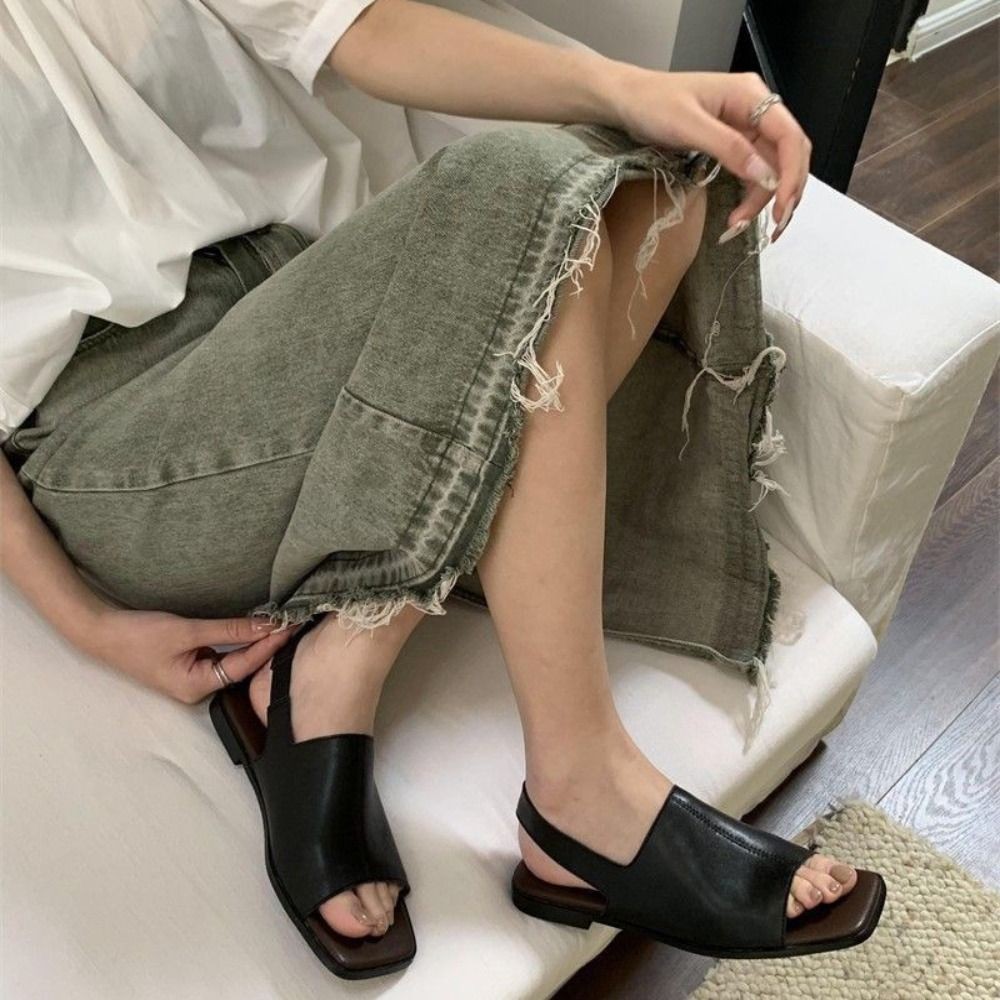 SAOLA Scarpe basse casual PU sandali bocca di pesce moda ciabatte estive