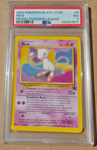 2000 POKEMON PROMO BLACK STAR POKEMON LEAGUE #8 MEW PSA 7 NM